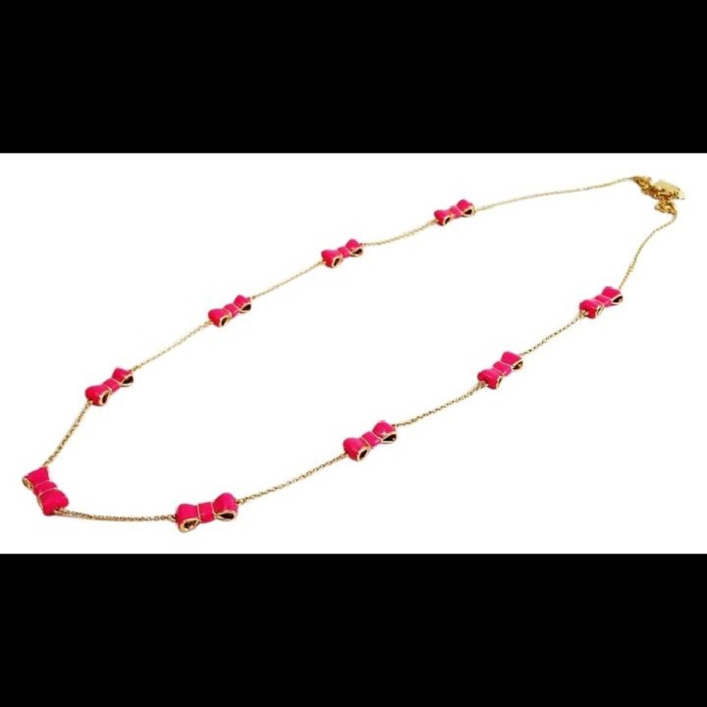kate spade statement necklace - take a bow - pink